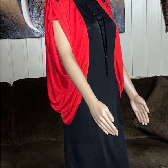 New Leaf California By Samir • Vtg • Large • Black/Red • Elegant • Beaded •Dress - Picture 10 of 14